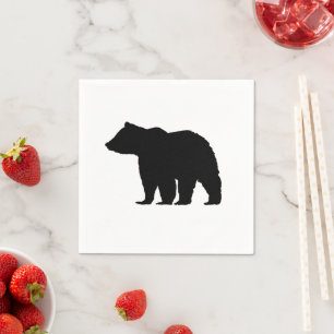 Guardanapo De Papel Bear Silhouette Cabin