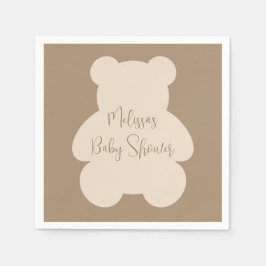 Guardanapo De Papel Bearly Wait Beige Teddy Bear Baby Shower