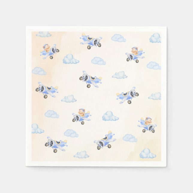 Guardanapo De Papel Bearly Wait Chave de Bebê Urso e Nuvem Voadora (Frente)