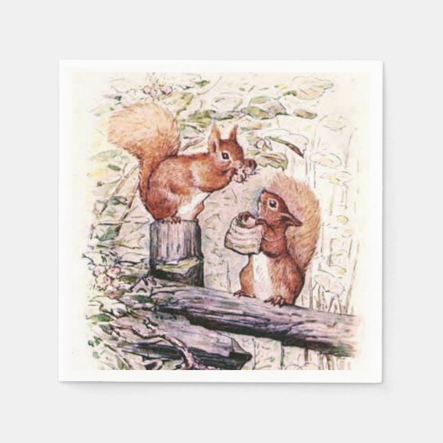 Guardanapo De Papel Beatrix Potter A Tale do Esquilo Nutkin (Frente)