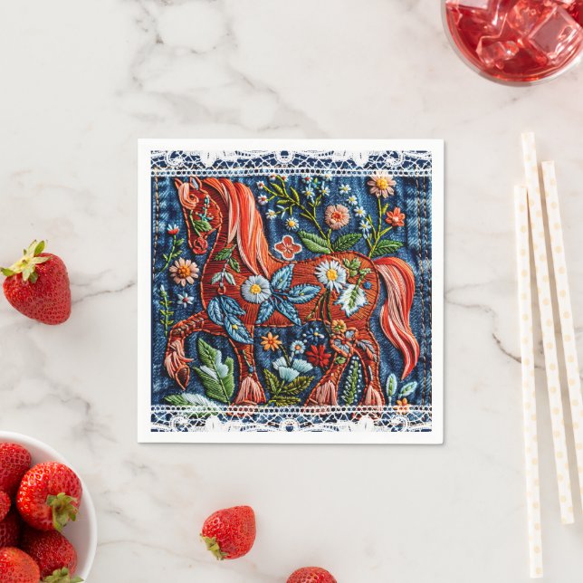 Guardanapo De Papel Beautiful Embroidered Horse (Insitu)