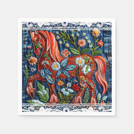Guardanapo De Papel Beautiful Embroidered Horse