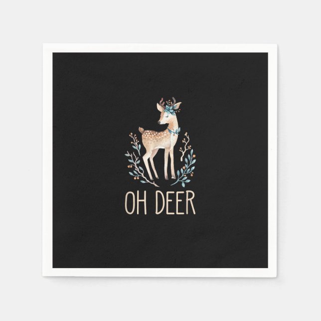 Guardanapo De Papel Beautiful Funny Deer Oh Deer Modern Design  (Frente)