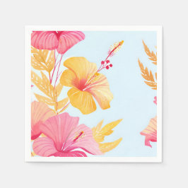 Guardanapo De Papel Beautiful Hibiscus | Tropical Flower Watercolor