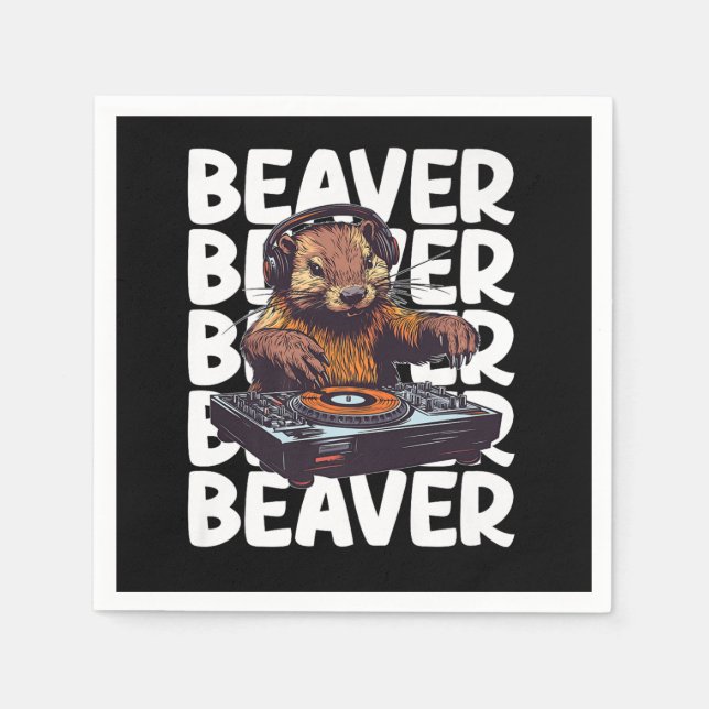 Guardanapo De Papel Beaver Lover DJ (Frente)