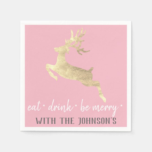 Guardanapo De Papel Beba Beba Seja Feliz Cinza Rosa Reena Dourada Bran (Frente)