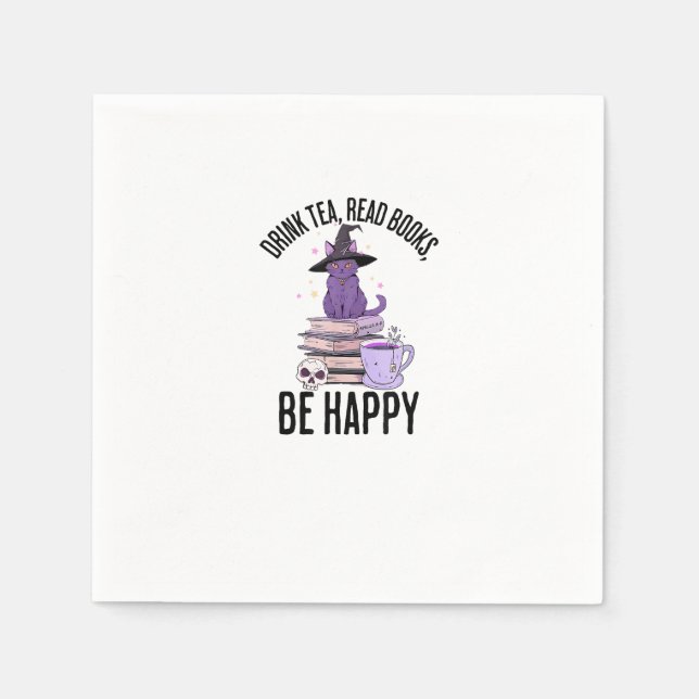 Guardanapo De Papel Beba Lendo Livros Whimsigoth Halloween Design (Frente)