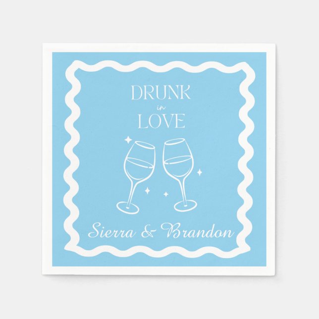 Guardanapo De Papel Bebado Apaixonado Casamento Personalizado Napkins  (Frente)