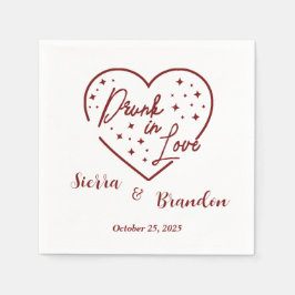 Guardanapo De Papel Bebado Apaixonado Festa de casamento Personalizada