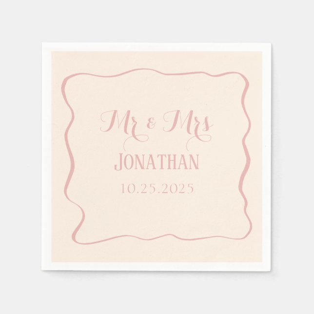 Guardanapo De Papel Bebado Apaixonado Personaliza Monograma Casamento  (Frente)