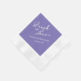 Guardanapo De Papel Bebado Com Amor Monograma Roxo Casamento Napkins