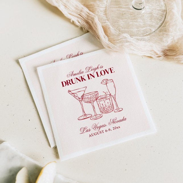 Guardanapo De Papel Bebado No Amor Cocktails Bachelorette Weekend (Criador carregado)