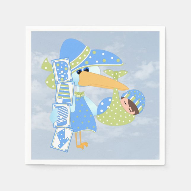 Guardanapo De Papel Bebê 1 Coquetel Padrão Napkins (Frente)