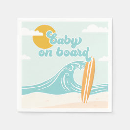 Guardanapo De Papel Bebê a Bordo Festa de Bebê na Praia de Surf