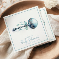 Bebê Azul Elegante Chocalho Menino Chá de Bebê