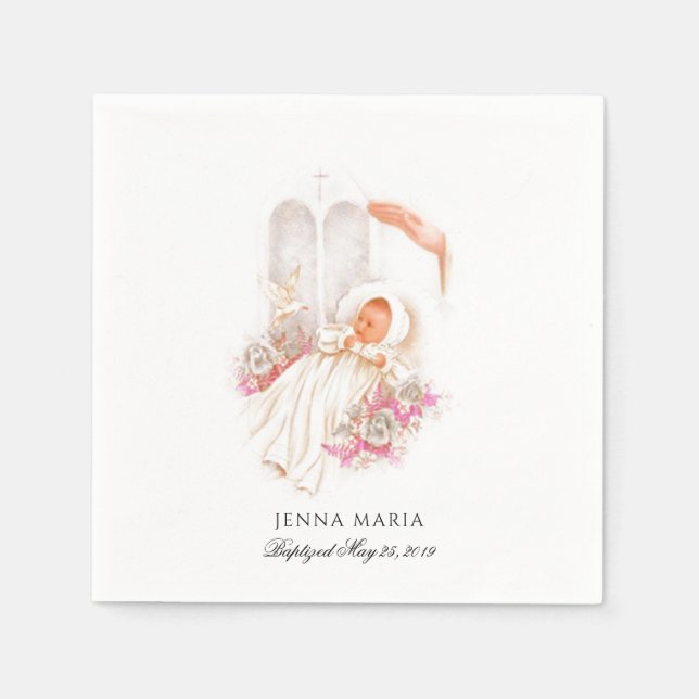 Guardanapo De Papel Bebê Baptismo Criminando Religião Tradicional (Frente)