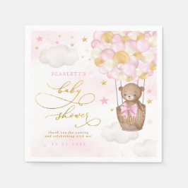 Guardanapo De Papel Bebê bebezinho de Dourado Urso Quente-Ar