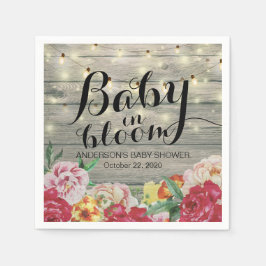 Guardanapo De Papel Bebê chá de fraldas com Corda Flor de Sangue Madei