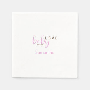 Guardanapo De Papel Bebê Com Amor Rosa Chá Coquetel