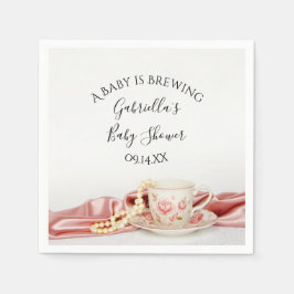 Guardanapo De Papel Bebê da Taça Floral Rosa é Chá