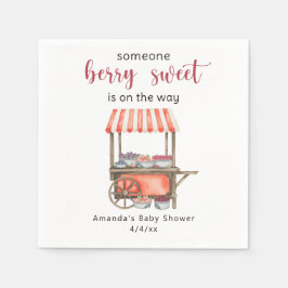 Guardanapo De Papel Bebê de chuva de berries em aquarela