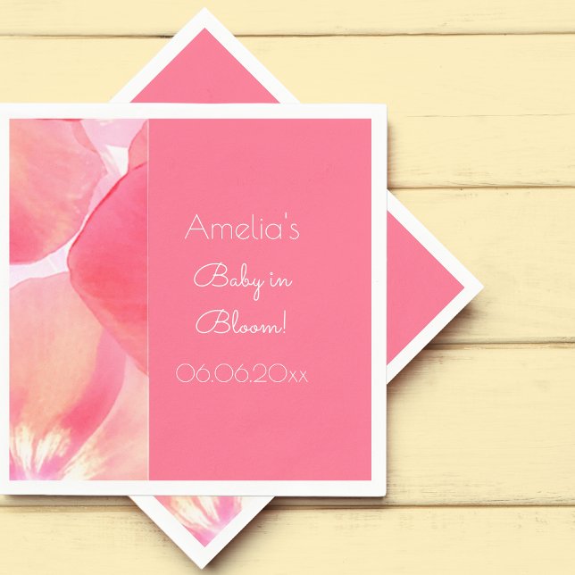 Guardanapo De Papel Bebê de Flor Rosa no Chá de fraldas de Sangue (Criador carregado)