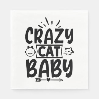 Guardanapo De Papel Bebê de gato louco