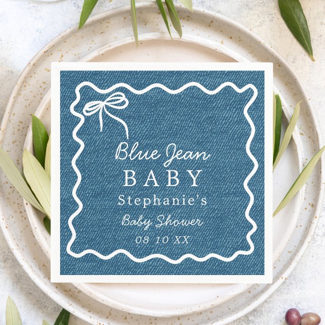 Guardanapo De Papel Bebê de Jeans Azul Chá de Bebê Denim (Criador carregado)
