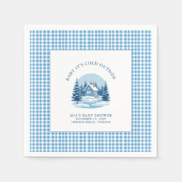 Guardanapo De Papel Bebê É Frio Fora do Chá de fraldas de inverno