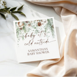 Guardanapo De Papel Bebê É Frio Fora do Chá de fraldas de inverno