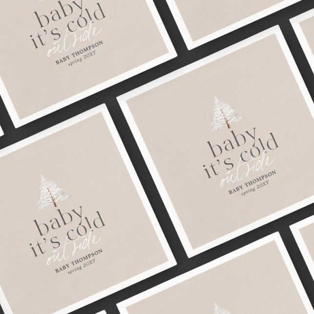 Guardanapo De Papel Bebê É Frio Fora do Chá de fraldas Neutro (Criador carregado)