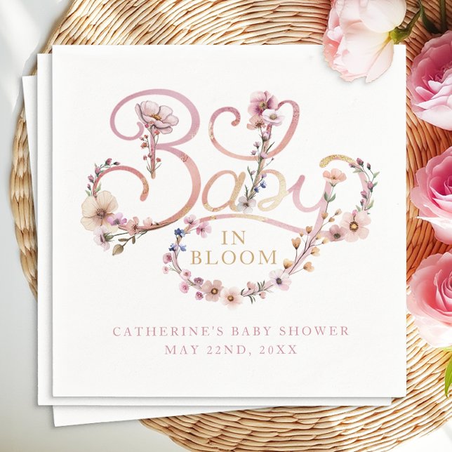 Guardanapo De Papel Bebê em Banguecoque Napkins - Água Rosa Pidorosa (baby shower napkins)