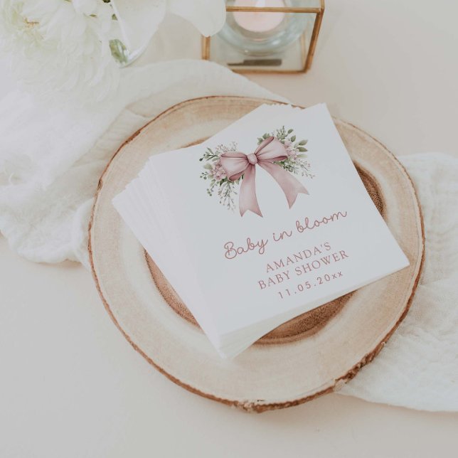 Guardanapo De Papel Bebê Em Blogue Arco Rosa Chá de fraldas Garota (Criador carregado)