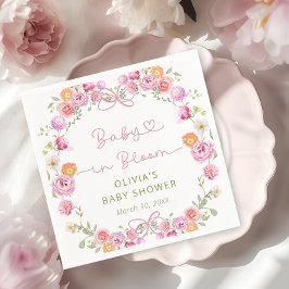 Guardanapo De Papel Bebê em Bloom Arco Chá de fraldas Floral