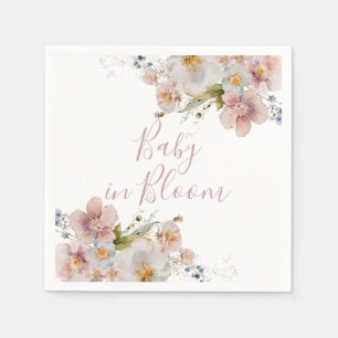 Guardanapo De Papel Bebê em Bloom Floral chá de fraldas