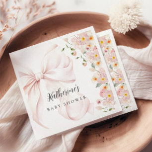 Guardanapo De Papel Bebê Em Bloom, Suave Arco Rosa Convite Para Chá de