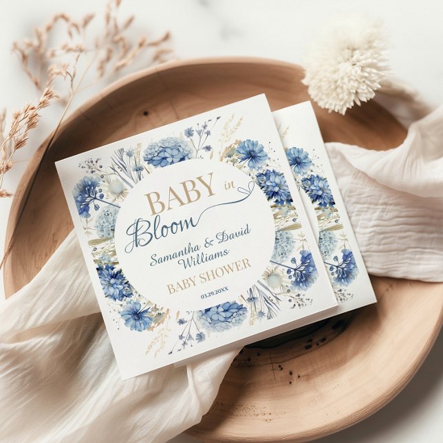 Guardanapo De Papel Bebê em Flor Bebê Azul Flor Silvestre Botânica (Criador carregado)