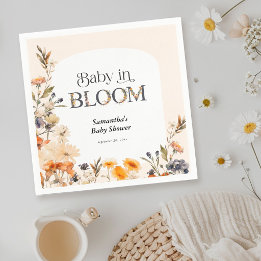 Guardanapo De Papel Bebê em Flor Elegante Aquarela de Flores Silvestre