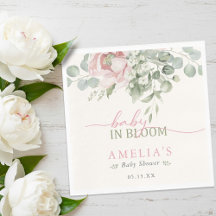 Bebê em Flor Rosa Floral Aquarela Menina Churrasco