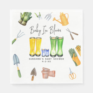 Guardanapo De Papel Bebê em sangue Blue Rain Boots Chá de fraldas Jard