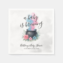 Bebê está criando caldeirão rosa e azul