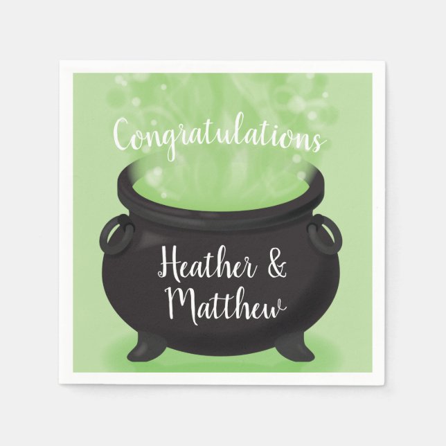 Guardanapo De Papel Bebê está criando Chá de bruxas no dia das bruxas (Frente)