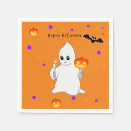 Guardanapo De Papel Bebê fofo de Halloween Fantasma & Abóboras em Lara