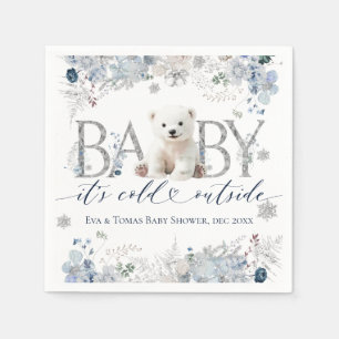 Guardanapo De Papel Bebê frio fora Floral e Bear Baby Boy Chá