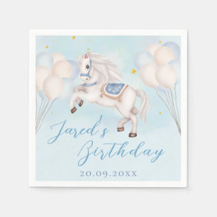 Guardanapo De Papel Bebê furioso Pony Blue Balões estrela Aniversário