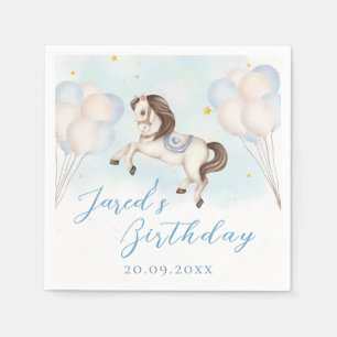 Guardanapo De Papel Bebê furioso Pony Blue Balões estrela Aniversário