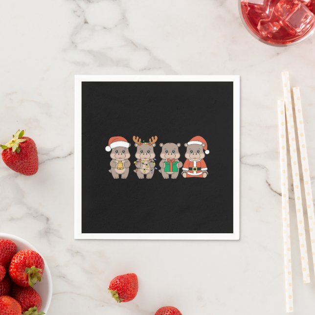 Guardanapo De Papel Bebê Hipopótamo Moo Deng Natal (Insitu)