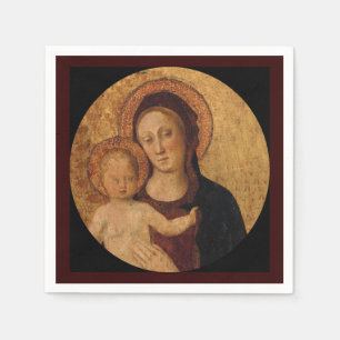 Guardanapo De Papel Bebê Jesus e Mary abaixo e arco