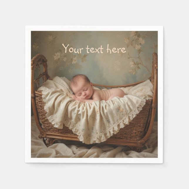 Guardanapo De Papel Bebê no berço (Frente)