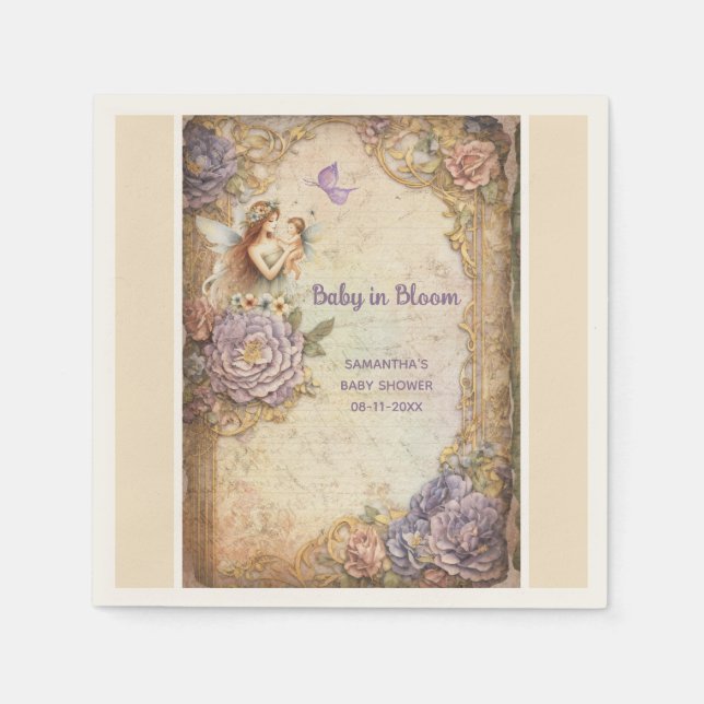 Guardanapo De Papel Bebê no Bloom chá de fraldas (Frente)